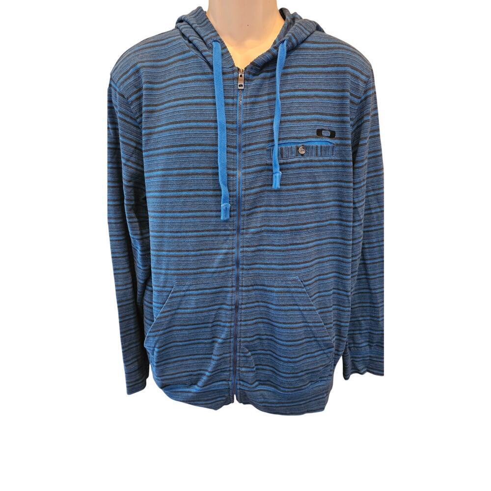 Oakley sz L mens full zip up hoodie jacket long sleeve winter preppy EUC warm